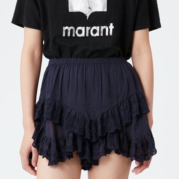 Isabel Marant Locadi Cotton Lace-Trim Skort - Picture 3 of 6